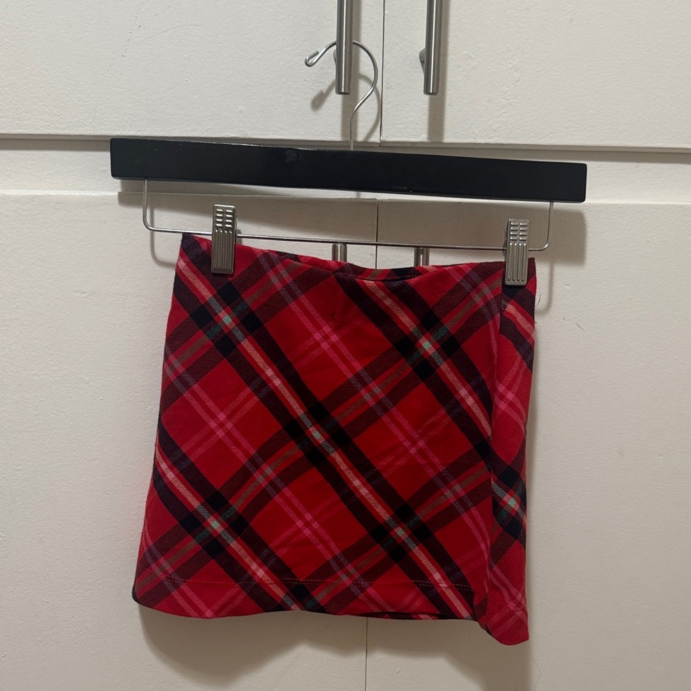 Old Navy Red Plaid Mini Skirt